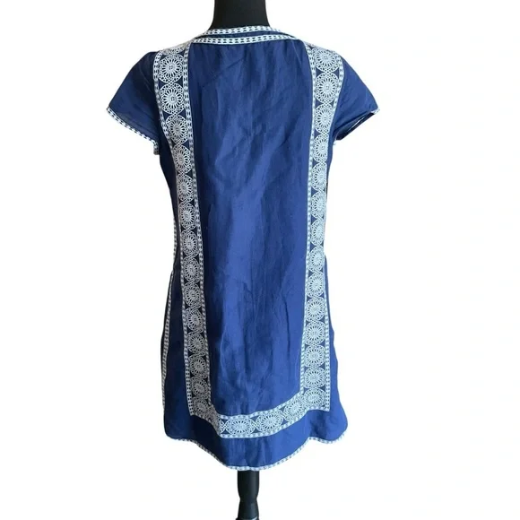 Vineyard Vines Navy Blue Lace-Up Tunic Dress Size 8 - Picture 4 of 9